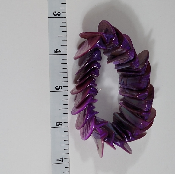 Bracelet Purple Lavender Shell Marbled Style - Picture 2 of 4